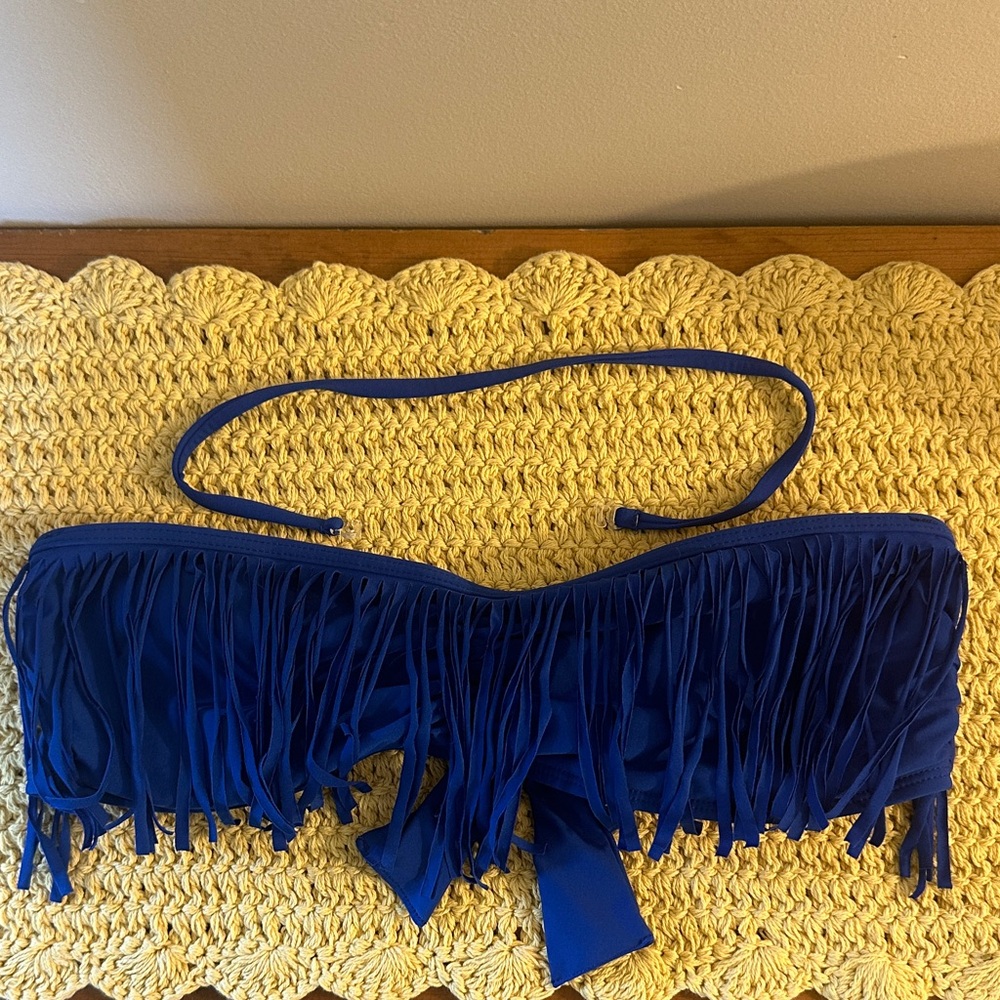 Guess Blue Bikini with Fringe Detail